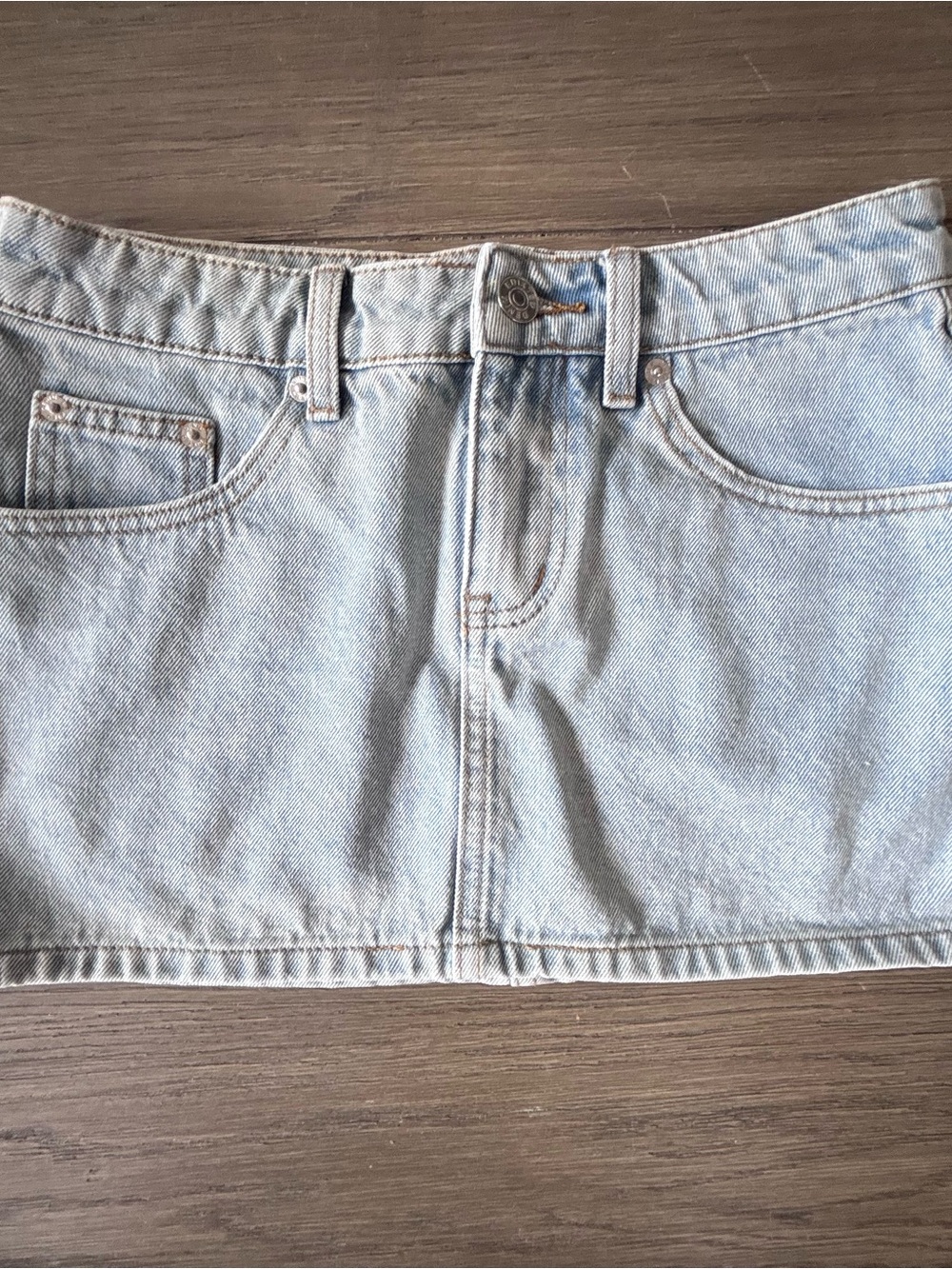 EDIKTED Light Blue Denim Mini Skirt - XS